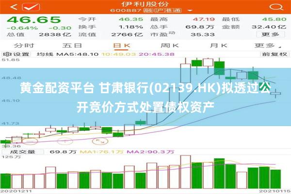 黄金配资平台 甘肃银行(02139.HK)拟透过公开竞价方式处置债权资产